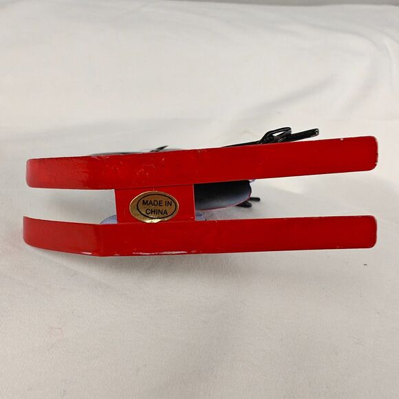 Skiing Moose Metal Christmas Tree Ornament Snowflake Sweater Holiday Winter 5” - Picture 8 of 8